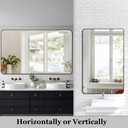 DESBING Black Bathroom Mirror, 30" x 40" Wall Mirror with Metal Frame, Decorative Rectangular Vanity Mirror for Bedroom Bathroom Living Room Entryway (Horizontal/Vertical)