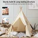 besrey Kids Tent, Teepee Play Tent with Lights and Padded Mat, Portable Cotton Tipi for Indoor Reading and Playtime