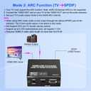 HDMI ARC Audio Extractor, 4K@60Hz HDMI Audio Extractor Splitter, with Optical SPDIF & 3.5mm Output, TV to Optical Toslink SPDIF Stereo, Supports HDCP 2.2 DTS 5.1 for TV, Soundbar, Home Theater
