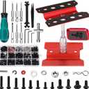 RC Car Repair Work Stand 532 PCS RC Repair Screws Set Kit 360 Degree Rotation RC Repair Station Screwdrivers Screws Pallet Kit for 1/8 1/10 1/12 1/16 1/18 RC Crawler Truck Buggy (Red)