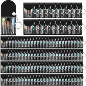 Jutom 40 Set Mini Screwdriver Keychain Set Bulk Includes 3 Mini Screwdrivers in a Portable Pouch with Snap with Hook Bulk Adult Men Employee Coworkers Gifts for Birthday Tool Party Favors Prize