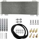 Low Pressure Drop Transmission Oil Cooler 40k Transmission Oil Cool Compatible For Heavy Duty 40,000 GVW Max Low Mounting Hardware Towing Applications and Advanced Cooling Protection LPD47391 (Silver)
