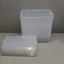 novelinks 12 Pack 6QT Plastic Storage Bins with Lids, Stackable Clear Containers with Latches, Durable Nestable Boxes for Office, Home, Garage, Shoes Organization