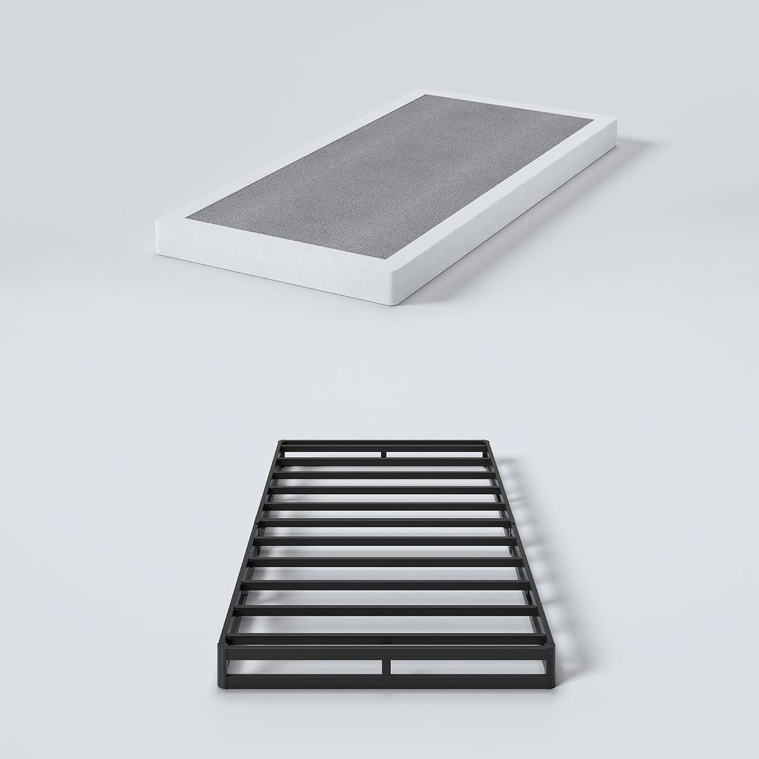 YORMDMO 4 Inch Twin Box Springs, Low Profile Box Spring Only for Twin Bed, Heavy Duty Metal Mattress Foundation with Fabric Cover, Easy Assembly, Noise-Free