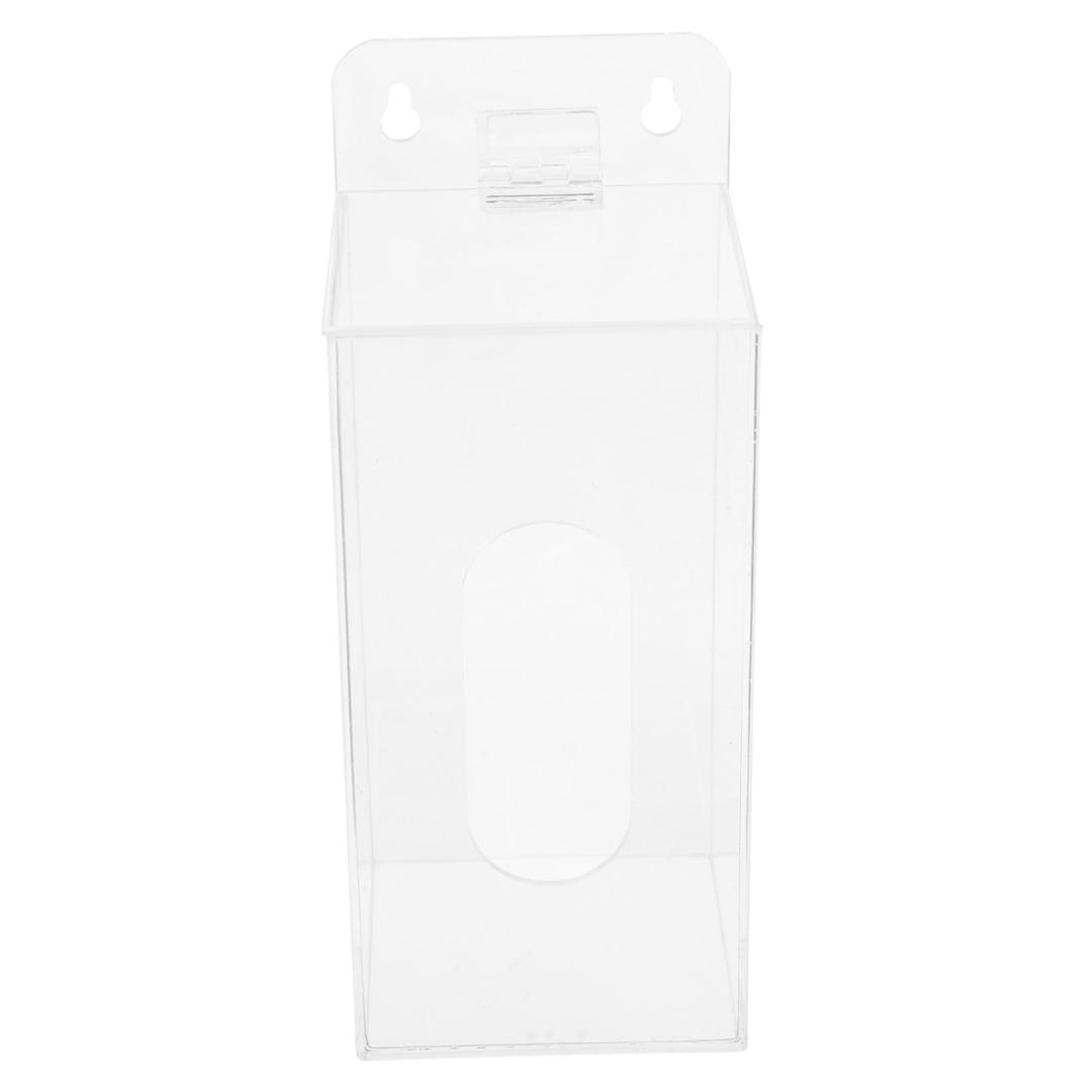 CHILDWEET Acrylic Face Mask Dispenser Wall Mounted with Open Top Cover, Single Compartment 100×95×240mm Mask Organizer Box for Entryway and Office Storage