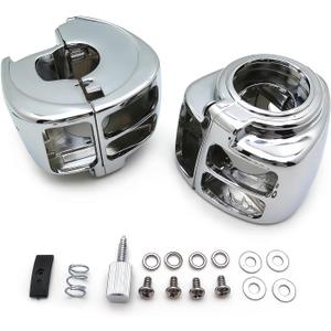 Silver Switch Housings Cover Compatible with Harley Davidson Dyna Sportsters Softail V-Rod Touring 2009-2013