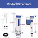 2-Inch Toilet Tank Replacement Kit with Dual Flush Valve - Easy Installation, Leak-Free Seal for Most 2-Piece Toilets