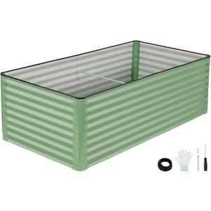6x3x2 Ft Galvanized Steel Raised Garden Bed, Green, 1 Pack