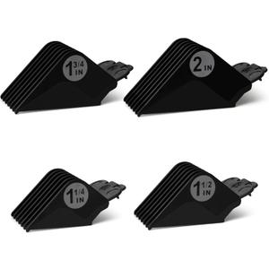 Clipper Guards Set 16 14 12 10 Compatible with Most Wahl Clippers, Clipper Guides Replacement - 1.25" to 2", 4 Piece Set, Black Color