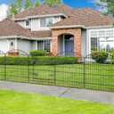 Decorative Garden Fence 12 Panels 26.8ft(L)32in(H) Garden Fences Animal Barrier Fencing with 11 Panels + 1 Gate, No Dig Metal Rustproof Wire Border Temporary Dog Fence Outdoor for Patio Yard Lawn