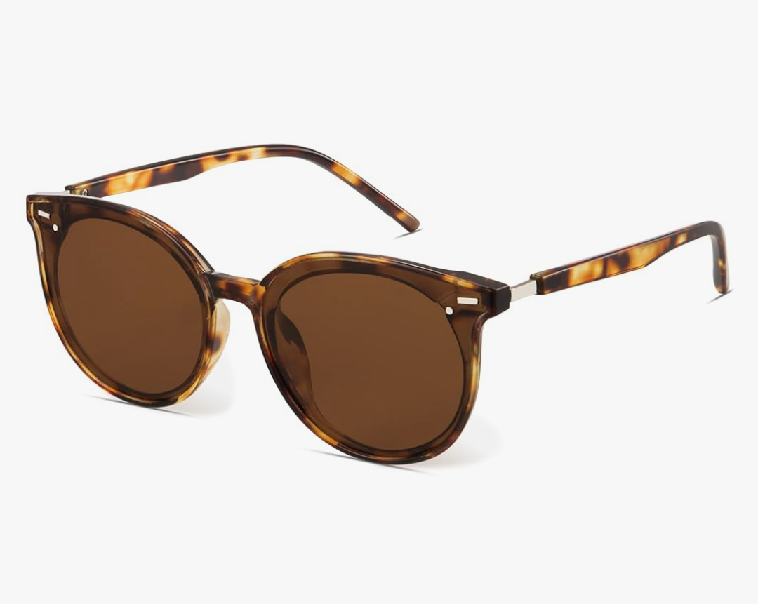 Livho Polarized Sunglasses, Retro & Oversized Shades for Women with Round Lenses
