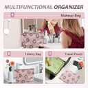 Makeup Bag Small Cosmetic Pouch: Cosmetic Bag for Purse - Cute Make up Bags with Tassel - Gifts for Teen Girl (02-Pink)