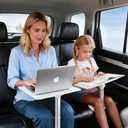 Car Desk for Laptop Passenger Seat- Adjustable Car Seat Tray Table for Work & Eating Universal Lap Desk for Front or Rear Seat