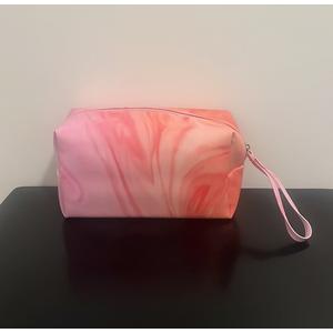Beauty Cosmetic Case Tie Dye Pink Orange Makeup Travel Bag