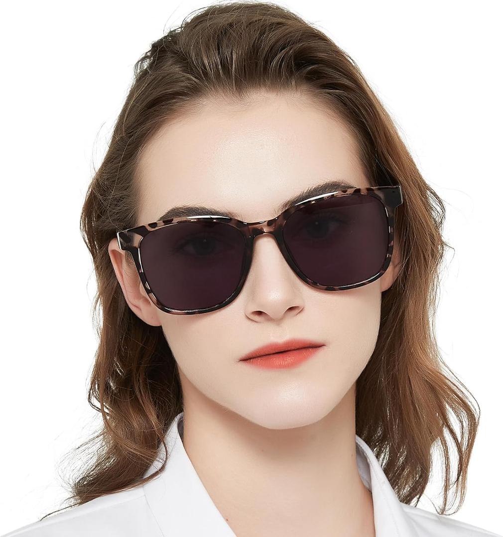 AEZUNI Oversized Reading Sunglasses for Women Large Square Full Lens Sun Readers Non Bifocal, 3.5x