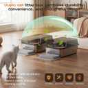 2 Pack Stainless Steel Litter Box - XL Extra Large Metal Cat Litter Box with Scoop & Pedal for Big Cats and Multi-Cats, Angled Entrance Design, Anti-Urine Leakage, Non-Stick Bottom