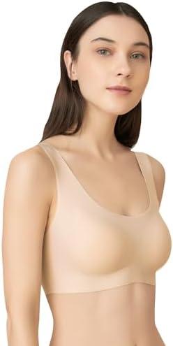 Ms.Myland Seamless Bra for Women Ultra Thin Wirefree Bra Super Soft Lightly Lined No Wire Comfort T-Shirt Bra 38B