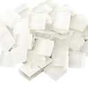 Mosaic Tiles 15Pieces / 200 g Pack of Crystal Glass Mosaic Mosaic Tile Supplies for Home Decoration, DIY Crafts, Plates, Picture Frames, Flowerpots – 1x1 cm Square Tiles (White)