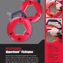 Gardner Bender FTS-125R Fish Tape, Plated Carbon Steel, UpperHand with Rubber Grip, 125 ft. , Red