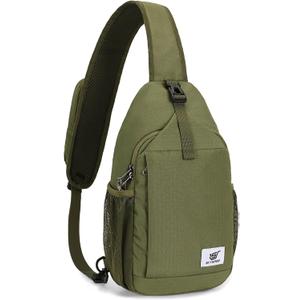 SKYSPER Sling Bag RFID Cross Body Bag Recycled Crossbody Backpack Travel Daypack (Armygreen)