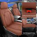 Car Seat Cover Custom Fit for Ford F150 2009-2026 Faux Leather Seat Cover Set Compatible with Regular Cab Super Cab Super Crew Pickup Truck Cushions(Brown, Front Seat)