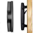 Patio Sliding Door Handle Set, Perfect Replacement Mortise Style Wood Handle Set Fits Door Thickness from 1-1/2" to 1-3/4", 3-15/16" Screw Hole Spacing, Non-Keyed, Black