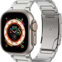 Upgraded Titanium Band Replacement Compatible with Apple Watch Band Ultra 3 Ultra 2/Ultra 49mm,iWatch Series 11/10 46mm,9/8/7 45mm,SE3/SE2/SE/6/5/4 44mm,3/2/1 42mm,Titanium Watch Band