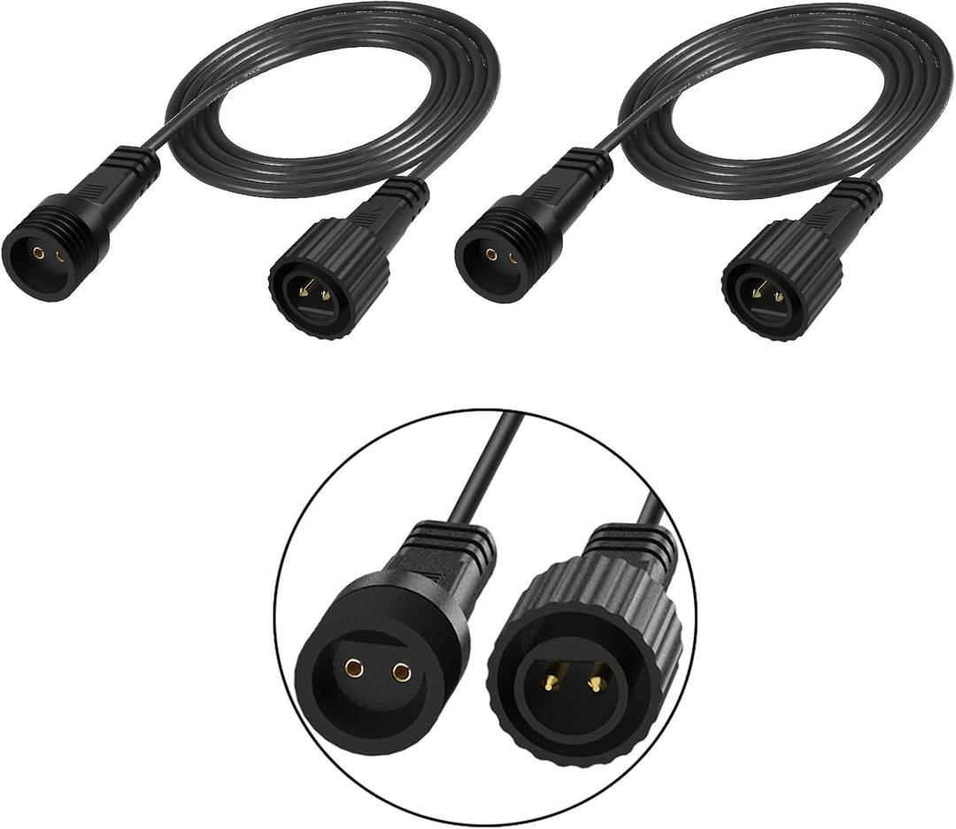 2Pin Extension Cable for F5 LED String Lights Shown in The Picture, IP65 Waterproof Extension Lead, 24AWG Extension Cord for Indoor, Outdoor Christmas Lights, 6.6FT(2M)
