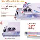 for iPhone 17 Case,[3 in 1] with Screen Protector & Camera Lens Protector, Flower Pattern Design,Clear Soft Shockproof Slim Floral Phone Cover for Women Girls 2025 6.3" (Lavender/Purple)