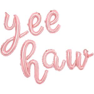 Birthday Party Balloons Yee Haw Balloons Rose Gold Yee Haw Banner for Western Cowgirl Birthday Decorations