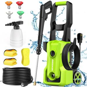 Electric Pressure Washer 4000 PSI - Max 2.5 GPM Power Washer with 20FT Hose, 35FT Cord, 4 Nozzles & 500ML Foam Cannon for Cars, Fences, Patios