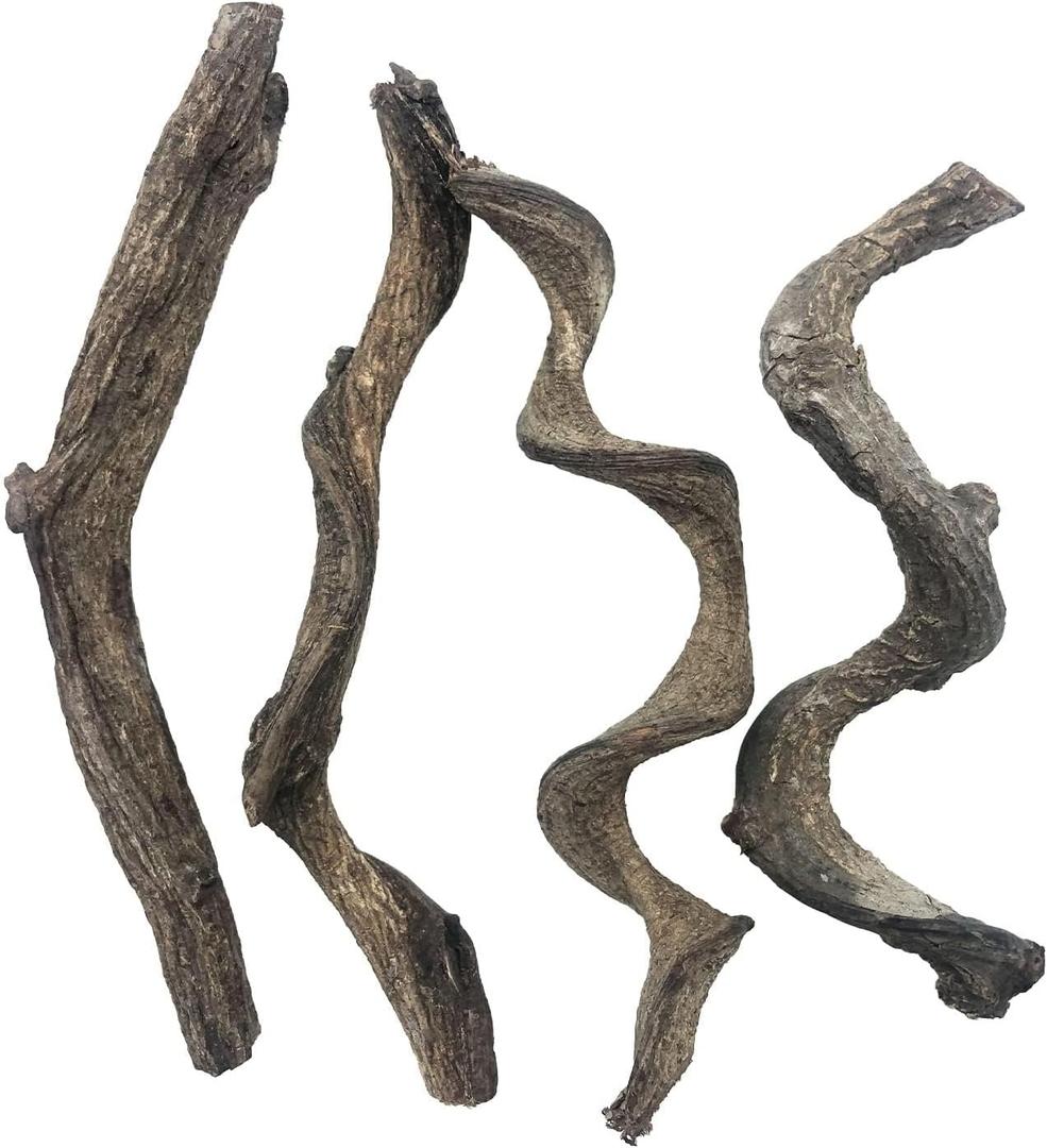 Reptile Decor 4PCS Natural Forest Branch Terrarium Habitat Driftwood Decoration Lizard Climbing Tree Branch for Bearded Dragon Gecko Snake Frog Chameleon Spider