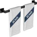 24" Bathroom Towel Bar, 24 Inch Towel Racks for Bathroom Wall Mounted, 304 Stainless Steel Hand Towel Holder Organizer, Modern Home Decor Towel Rod, Matte Black Towel Hangers for Bathroom Wall