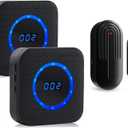 SanJie Wireless Door Chime for Business When Entering Door Entry Chime Door Bell with 800Ft Range Door Chimes When Door Opens for Home Door Alarm with Chime Adjustable Volume (Black 1 + 2)