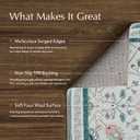 EverGrace Area Rugs for Living Room 6x9, Boho Floral Faux Wool Indoor Outdoor Rugs, Washable Rugs for Bedroom Dining Room Entryway Kitchen, Low Pile Floor Mat Carpet for Home Decor, Pale Blue