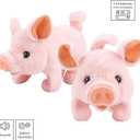 Liberty Imports My Pet Pig, Electronic Plush Piggy Toy Piglet that Walks, Wags Tail, Wiggles Nose, and Makes Oink Sounds for Kids, Boys, Girls