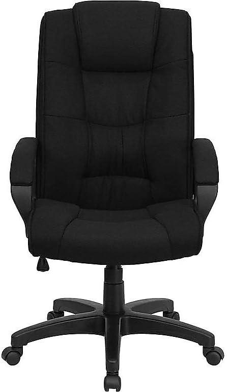 Flash Furniture Jessica High Back Black Fabric Executive Swivel Office Chair with Arms