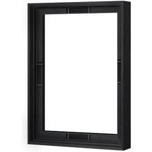 Abtgt 12x16 Canvas Floating Frame with 0.9" Deep, Black Floater Frame for Canvas Paintings with Adhesive, Vertical or Horizontal Wall Art frame for Prints Oil Painting Diamond Decor, 1 Pack.