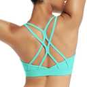 RUNNING GIRL Sports Bras for Women,Strappy Crisscross Back Padded Low Impact Running Sports Bra with Removable Cups (XXL)