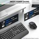 Wireless Keyboard and Mouse Combo, 2.4G Full Size Wave Keys Ergonomic Keyboard with Wrist Rest and 3-Level DPI Adjustable Wireless Ergonomic Mouse for Windows, Mac OS Desktop/Laptop/PC(Graphite)