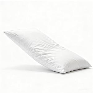 Thin Flat Soft Goose Feather Down Bed Pillows for Sleeping Hypoallergenic Standard Size Set of 1 Pack Side Back and Stomach Sleepers