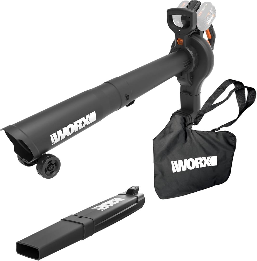 WORX 40V 3-in-1 Cordless Leaf Blower/Leaf Vacuum/Leaf Mulcher, WG583.9 | Battery & Charger Not Included, Brushless Power, 210 MPH Air Speed, Dual-Speed Control, PowerShare