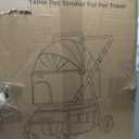 Dog Cat Stroller for Small & Medium Pets up to 55 lbs, Foldable Pet Stroller with Detachable Carrier, 4 Swivel Wheels, Adjustable Handle & Canopy