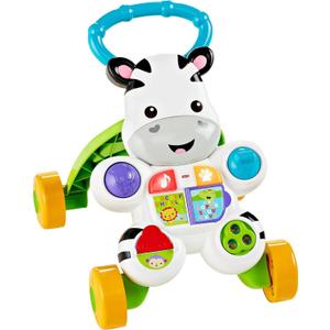 Fisher-Price Baby Push Toy Learn with Me Zebra Walker Musical Learning Activity with Lights & Fine Motor Play for Infants Ages 6+ Months