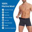 MERINNOVATION 2 Packs Merino Wool Underwear Men - 100% Merino Wool Boxer Briefs for Men Everyday Breathable Anti-Odor Boxers (XL)
