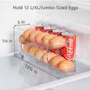 Sotfamily Egg Holder for Fridge, Auto Rolling Egg Storage Organizer for Refrigerator, Clear Space Saving Container, Dispenser - FIFO Egg Roller for Eggs 12 Count
