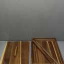 2 Pack Wooden Pizza Dough Proofing Box 16" x 12" w/Lids - Made From Natural Acacia Wood - Ideal Bread Proofing Box, Pizza Storage Container - Comes with 2 Adjustable Partitions & 1 Wood Shovel