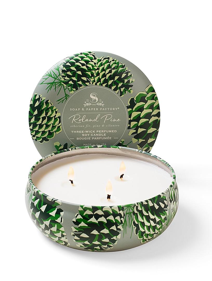 Roland Pine 13 oz ThreeWick Tin Candle