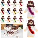 BSTCRAFT 80 Pcs Mini Jesus, Little Jesus Figures to Hide Tiny Figurines in Bulk and Pocket Seek Religious Gifts for Easter Egg Stuffers Fillers Sunday School Baptism Christ Savior Craft
