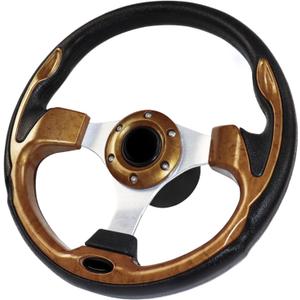 12.5 Inch Boat Steering Wheel with 3/4 Axle Marine Steering Wheel Adapter, Yachts, Pontoon Boats, Brown